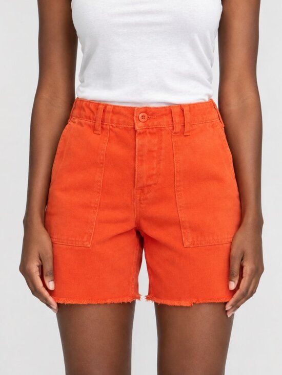 le superbe Pants - Le Superbe Beach Crawler Cut Off Shorts Orange Size 6 NWT Raw Hem Cotton